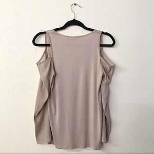 Lola & Sophie | Tops | Lola Sophie Nude Cold Shoulder Blouse | Poshmark